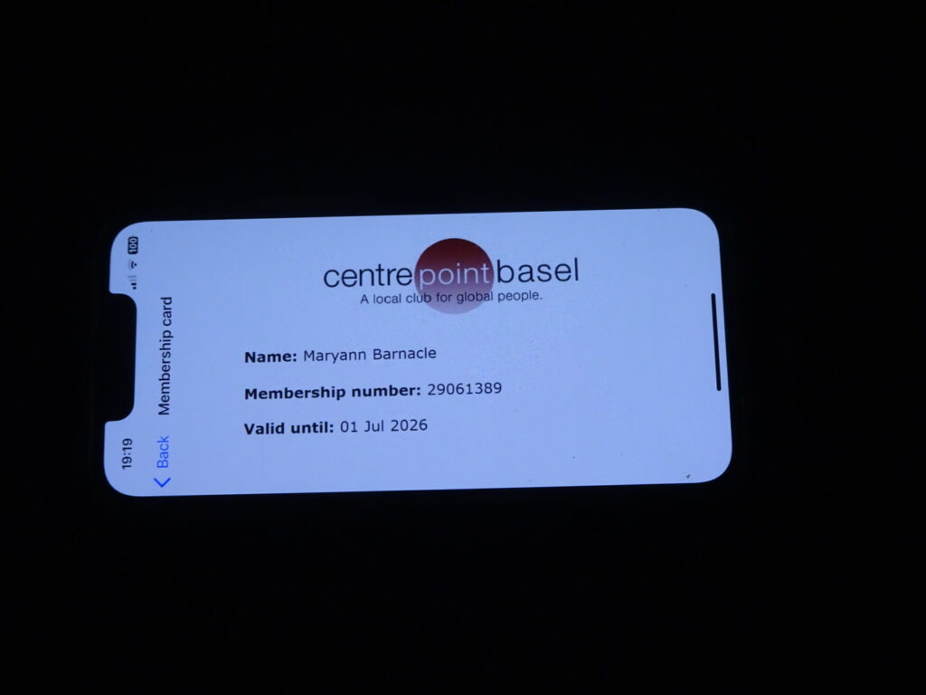 A Centrepoint membership card displayed on a mobile phone